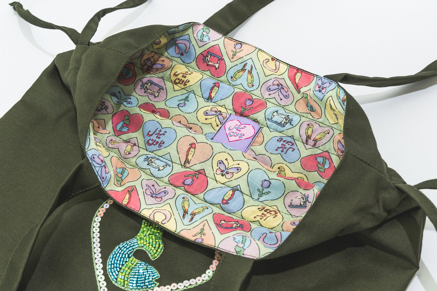 Blue Sewing Machine Tie Tote Bag