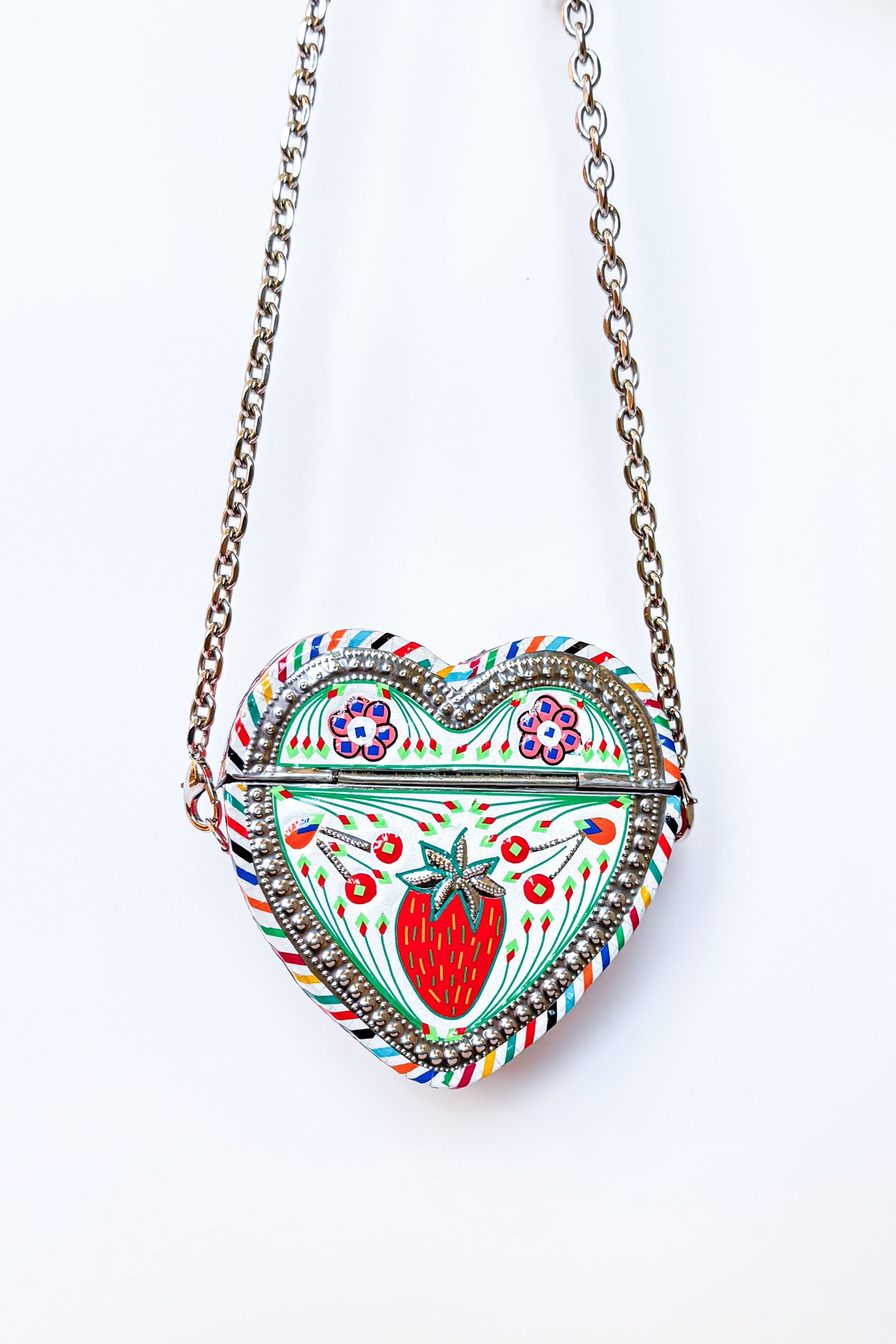 Mini Yellow Strawberry Cherry Steel Clutch Bag