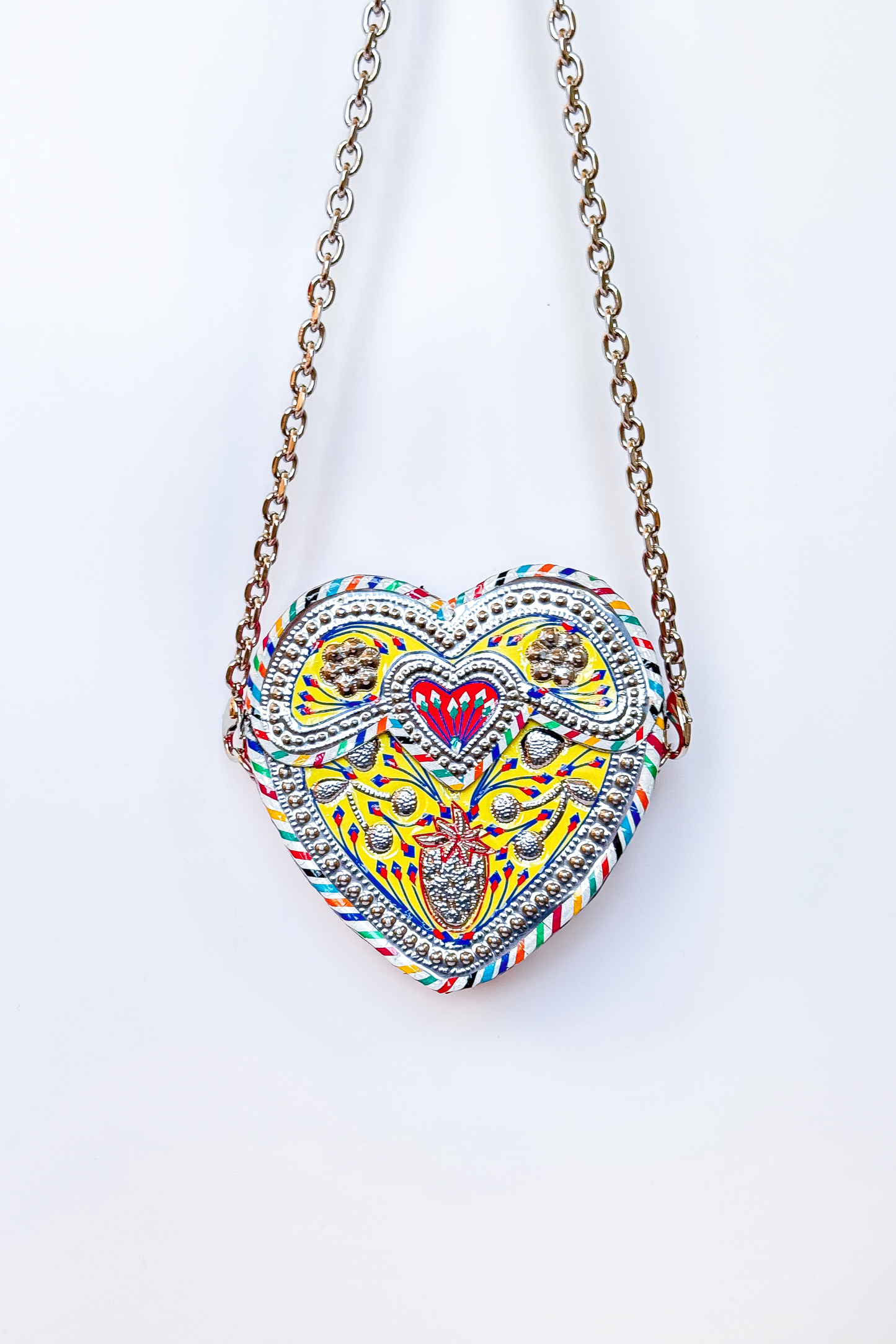 Mini Yellow Strawberry Cherry Steel Clutch Bag
