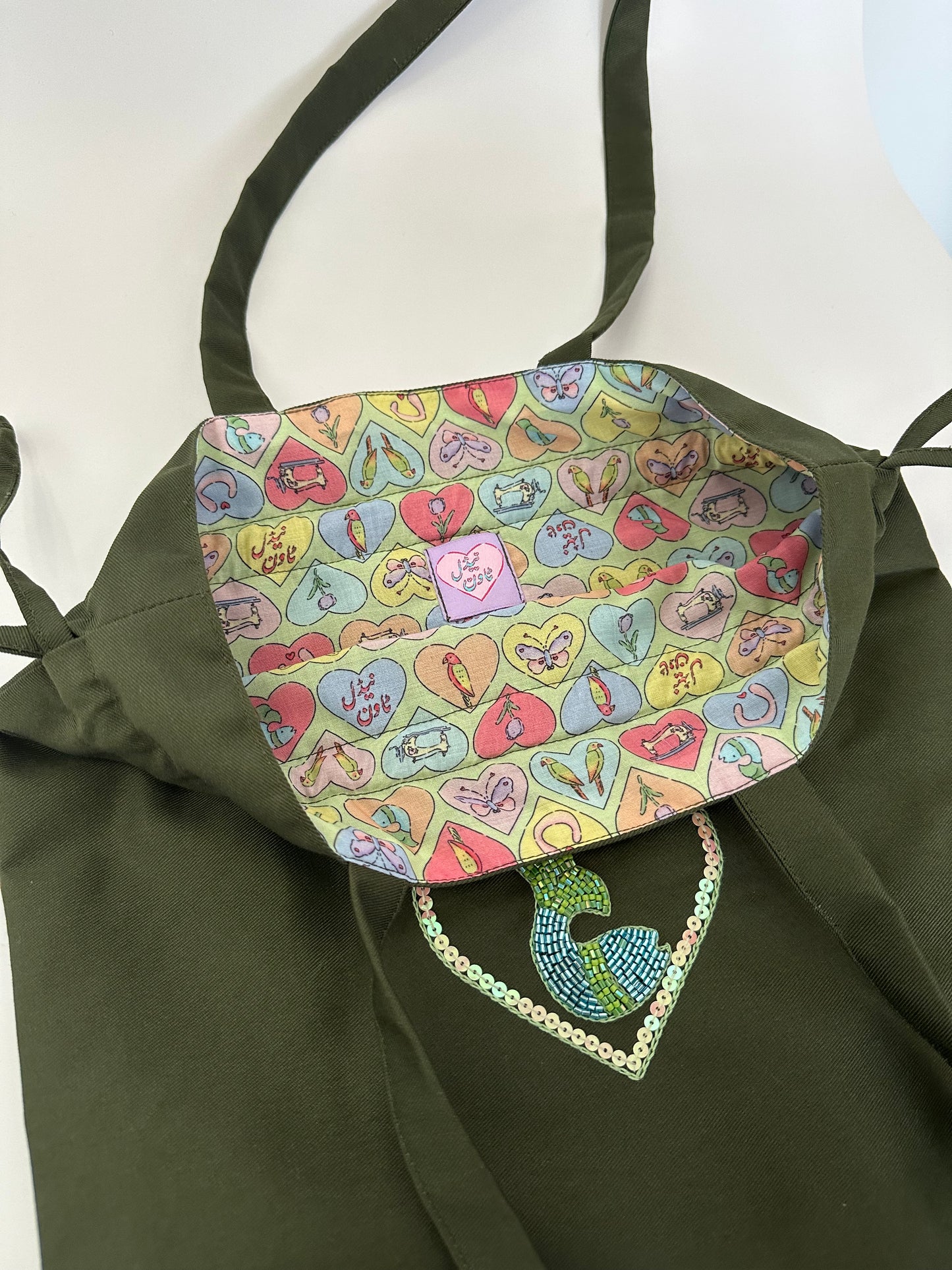 Green Fish Tie Tote Bag