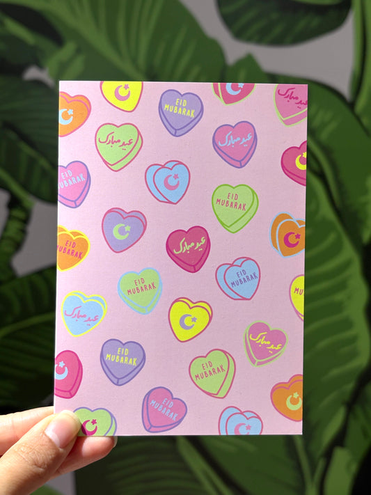 Pink Eid Mubarak Greeting Card