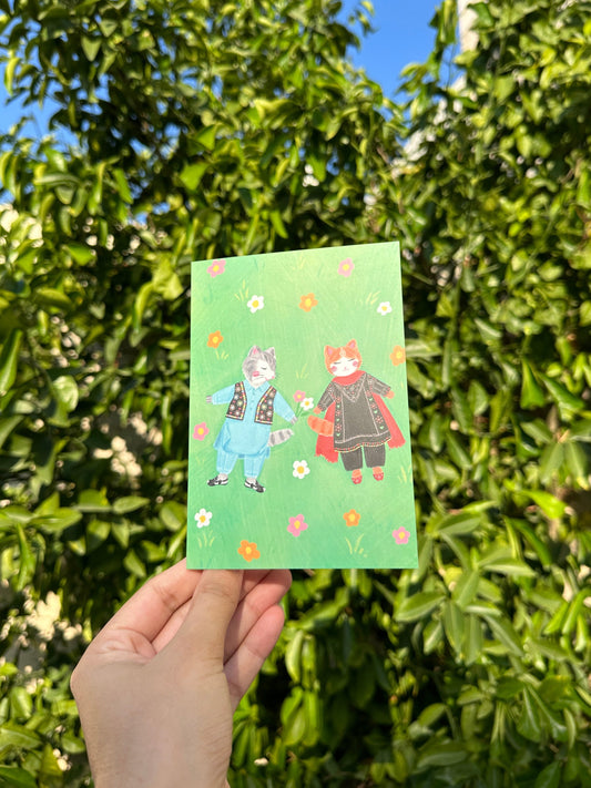 Cat Couple Greeting Card